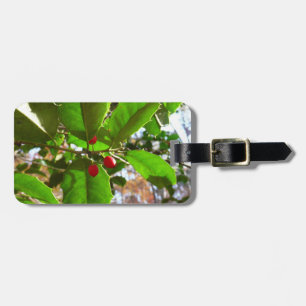 Holly Blätter II Holiday Nature Botanical Gepäckanhänger