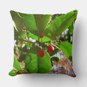 Holly Blätter II Holiday Nature Botanical Kissen