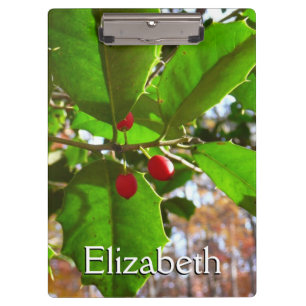 Holly Blätter II Holiday Nature Botanical Klemmbrett