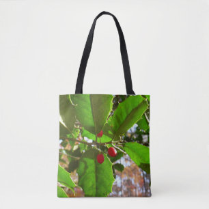 Holly Blätter II Holiday Nature Botanical Tasche
