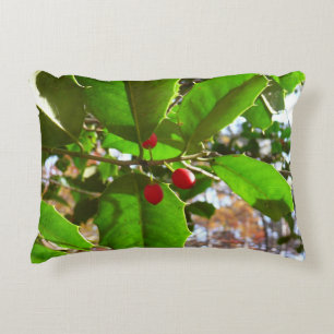 Holly Blätter II Holiday Nature Botanical Zierkissen