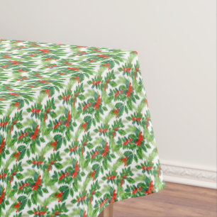 Holly & Blätter Rotes grünes Weihnachten Tischdecke