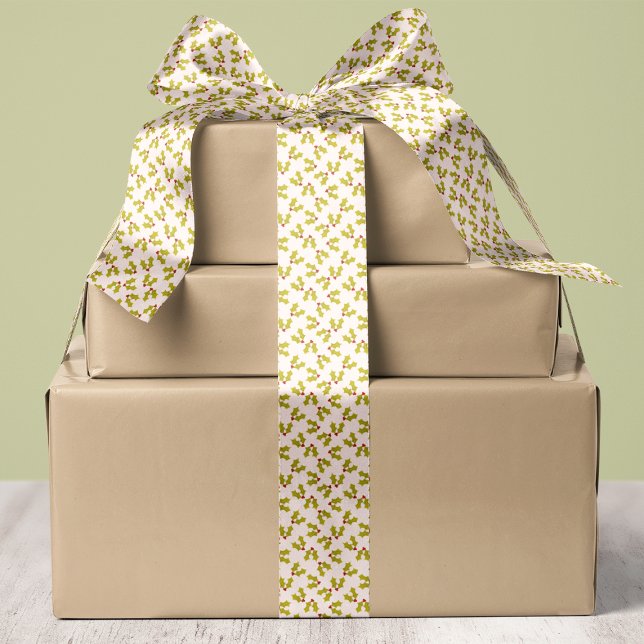 Holly Blätter und Berries zu Weihnachten Satinband (Von Creator hochgeladen)