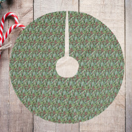 Holly Blätter und Red Berries Pattern Urlaub Polyester Weihnachtsbaumdecke