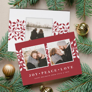 Holly Border   Holiday Photo Card Feiertagskarte