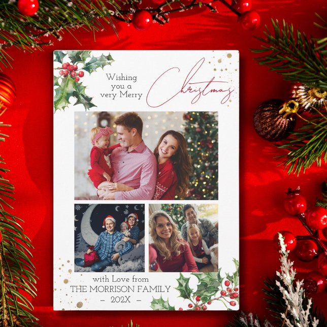 Holly Branches Foto sammelt Weihnachten (Von Creator hochgeladen)