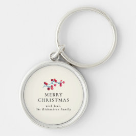 Holly Cherry Frohe Weihnachtsfamilie Personalisier Schlüsselanhänger