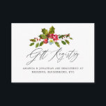 Holly Christmas Brautparty Gift Registry Begleitkarte<br><div class="desc">Vintage rote Blume,  Heilige und Beeren Weihnachten Brautparty Geschenkgutscheine,  die schnell und einfach angepasst werden.</div>