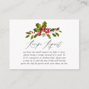 Holly Christmas Brautparty Rezept Anfrage Begleitkarte