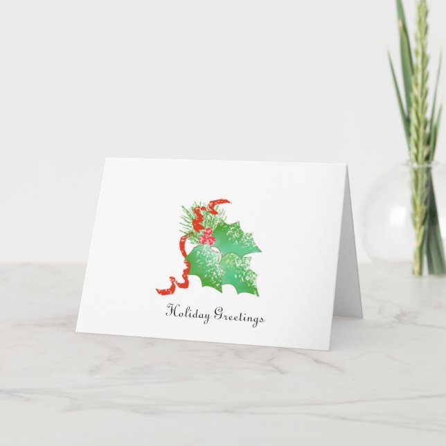 Holly Christmas Cards Feiertagskarte (Vorderseite)