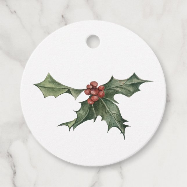Holly Christmas-Geschenk-Tag Geschenkanhänger (Vorderseite)