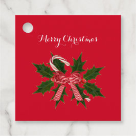 Holly Christmas Gift Favor Tags Geschenkanhänger
