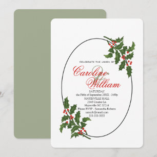 Holly Christmas Holiday Branch Berry Einladung