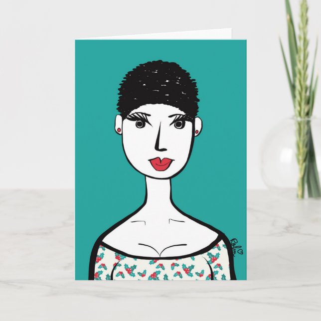 Holly Christmas Karte (Vorderseite)