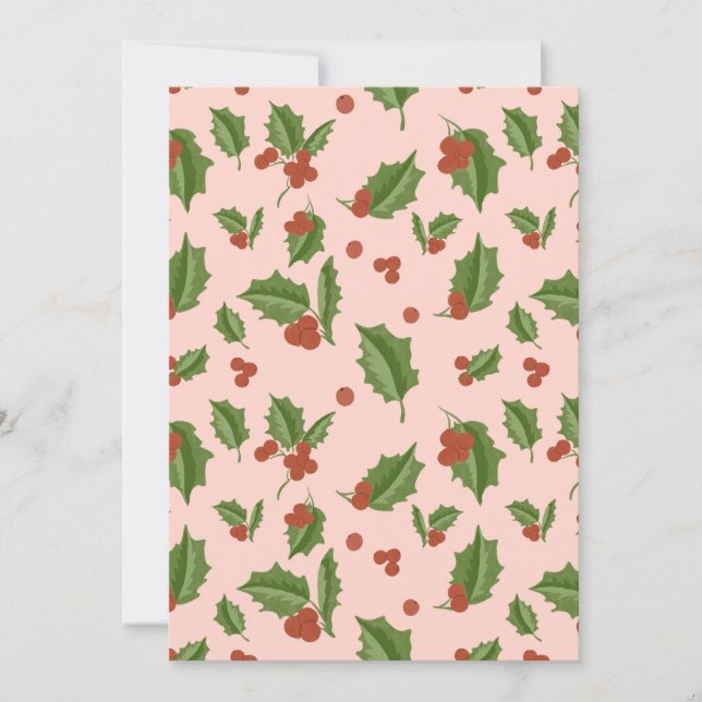 Holly Christmas Party Invitation (Devant)