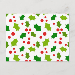 Holly Christmas Postcard Postkarte