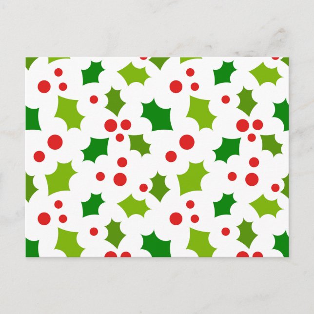 Holly Christmas Postcard Postkarte (Vorderseite)