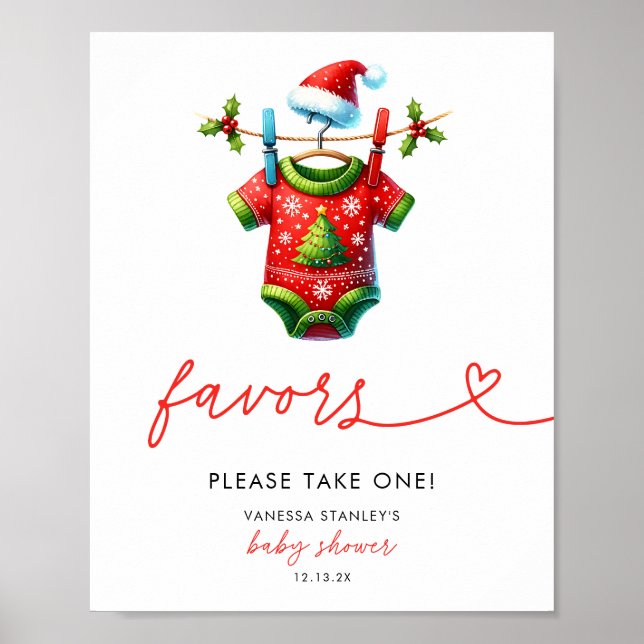 Holly Christmas Santa Baby Duwer Fevor Sign Poster (Vorne)