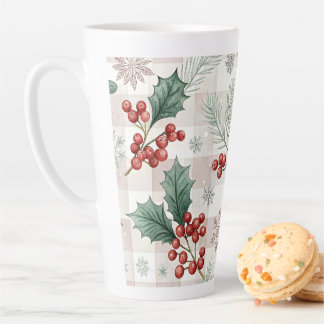 Holly Christmas Snow Watercolor Milchtasse