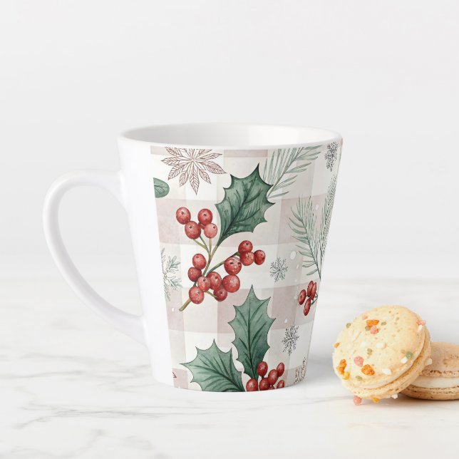 Holly Christmas Snow Watercolor Milchtasse (Beispiel)
