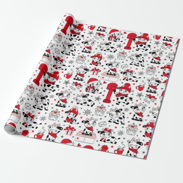 Holly Cow Es ist Weihnachten Geschenkpapier (Ungerollt)