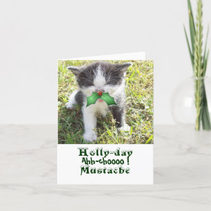 Holly-day Mustache Feiertagskarte