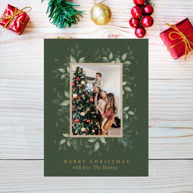 Holly Days | Frohe Weihnachts-Foto Urlaub Postkarte (Von Creator hochgeladen)