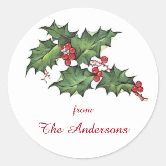 Holly et Berries | Étiquette cadeau de Noël