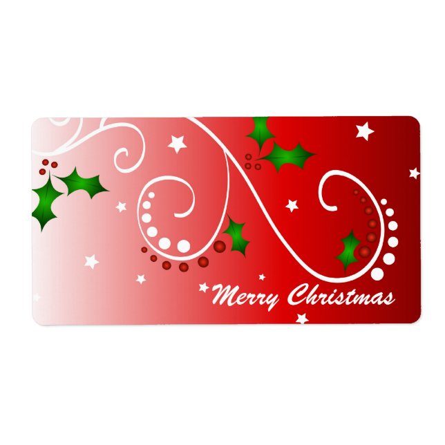 Holly et étoiles - Étiquette (Devant)