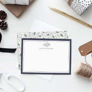 Holly et Pine   Carte papier à lettres personnalis