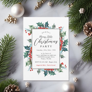 Holly Evergreens Merry Little Christmas Party Einladung