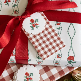 Holly Floral Favor Tags Geschenkanhänger