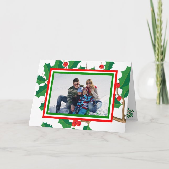 Holly Foto - Faltschachtel Feiertagskarte (Vorderseite)
