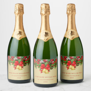 Holly, goldene Glocken und Schneeflocken Weihnacht