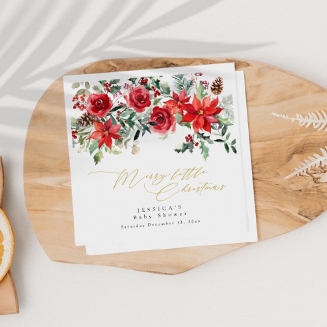 Holly Greenerity Weihnachtsdusche Einladung Serviette (Von Creator hochgeladen)