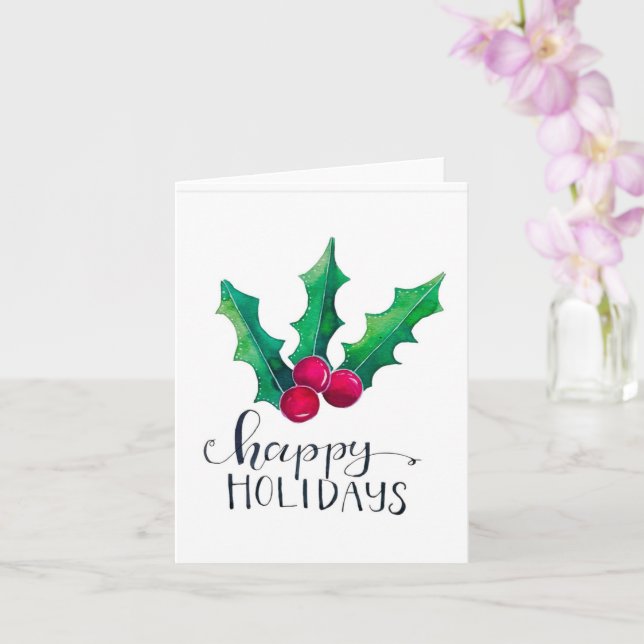 Holly Happy Holidays FOLD-Karte Karte (Orchidee)