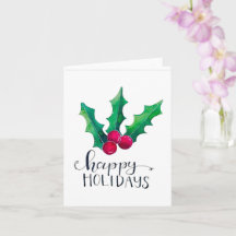Holly Happy Holidays FOLD-Karte