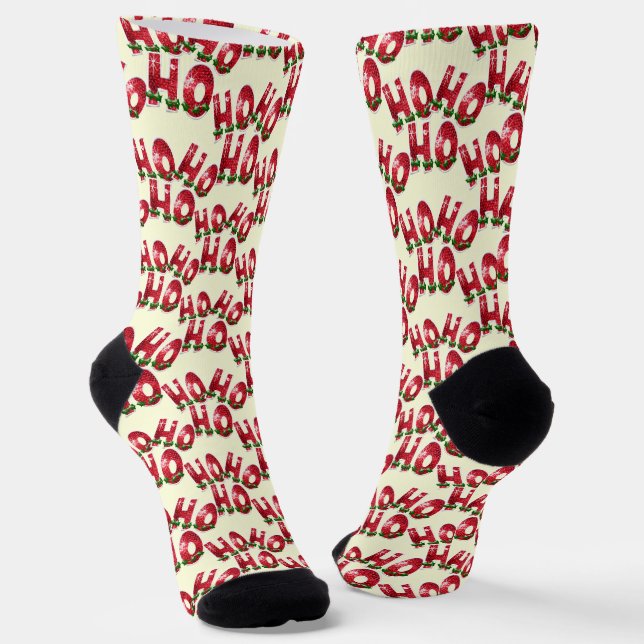 Holly Ho, Ho, Ho Christmas Socken (Gewinkelt)