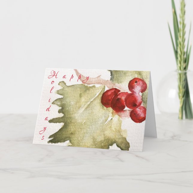 Holly Holiday Card Karte (Vorderseite)