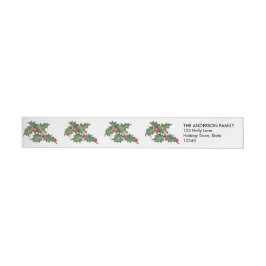 Holly Holiday Wraparound Return Address Labels
