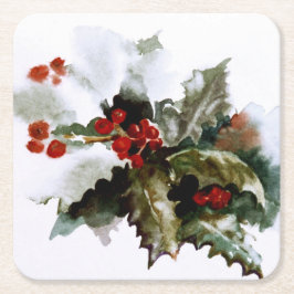 Holly Holidays Square Untersetzer