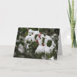 Holly in Fresh Snow, Blank Card, Verwenden für Not Feiertagskarte