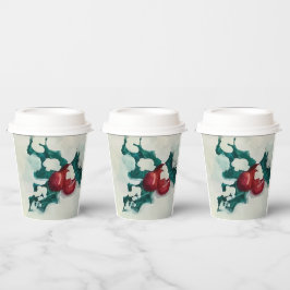 Holly in Snow Pappbecher
