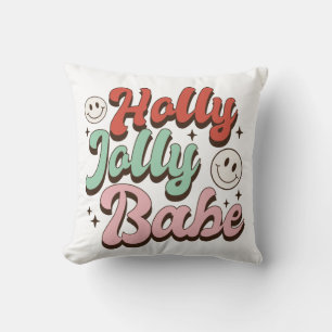 Holly Jolly Babe Christmas Kissen