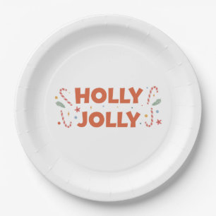 Holly Jolly Candy Canes Pappteller