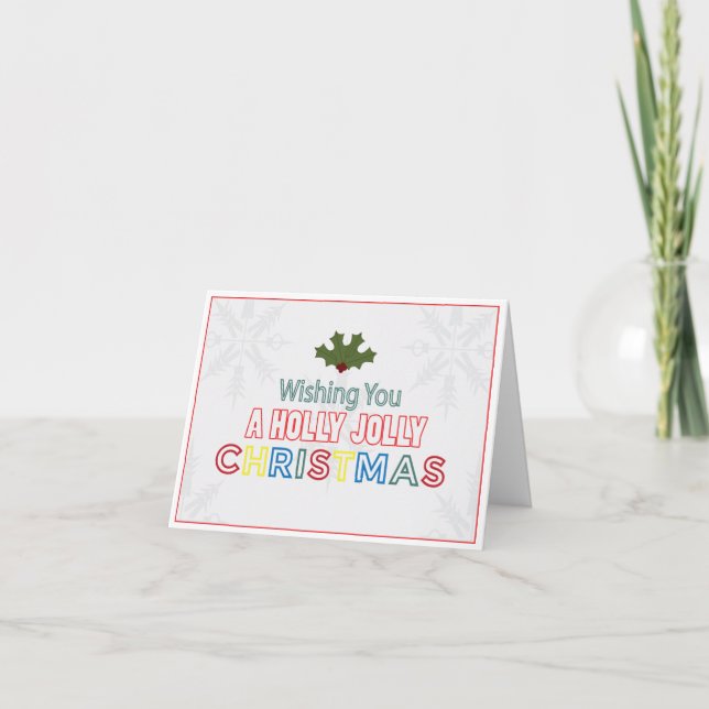 Holly Jolly Chirstmas Feiertagskarte (Vorderseite)