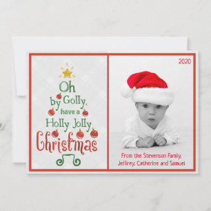Holly Jolly Christmas   Carte de vacances photo mo