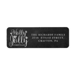 Holly Jolly Christmas Chalkboard Return Address