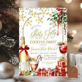 Holly Jolly Christmas Cocktail Champagne Party Einladung
