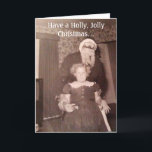 Holly Jolly Christmas Creepy Santa Card Dankeskarte<br><div class="desc">Vintager gruselige Santa-Bilder in der Kollektion Creepy Santa.</div>